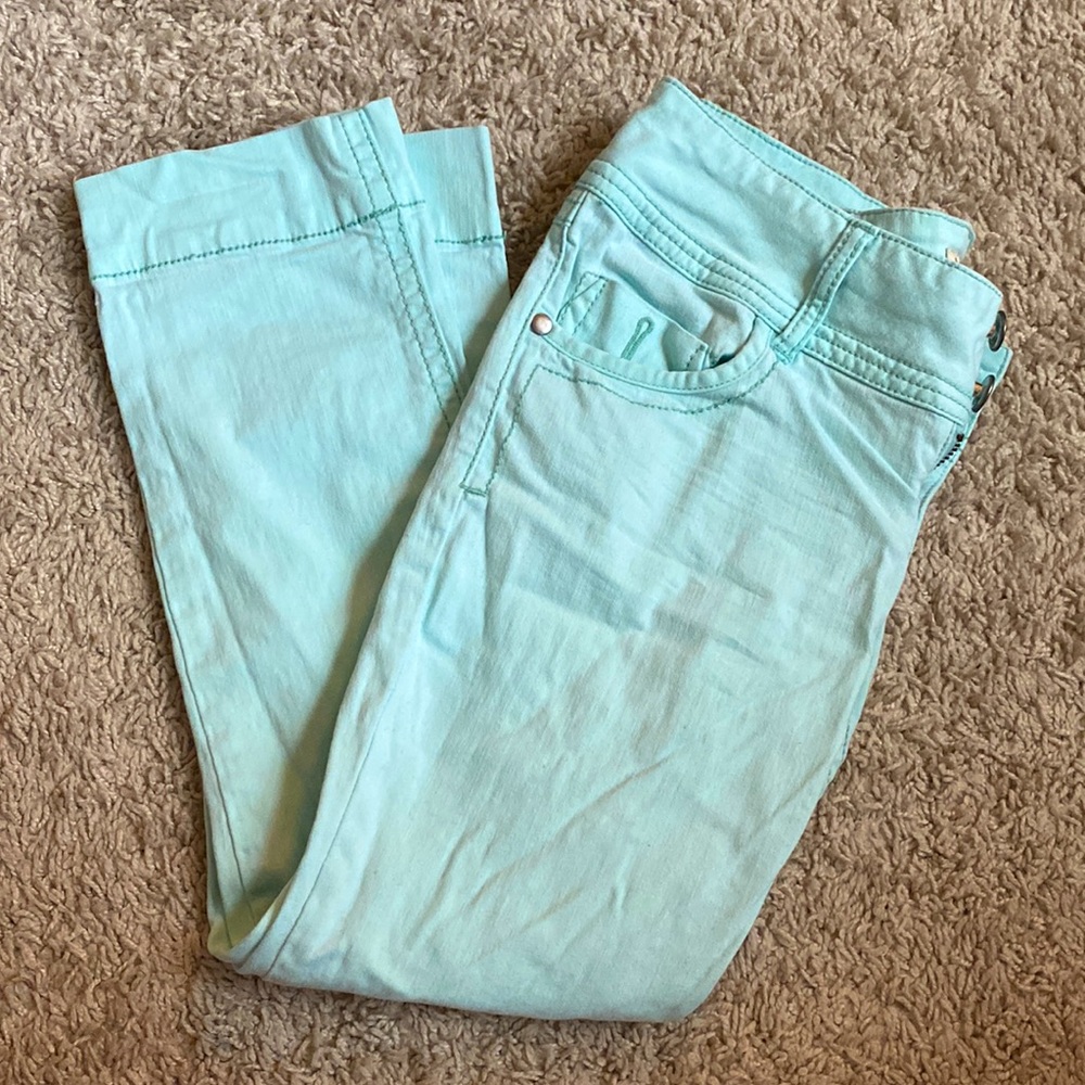 Mudd Mint Green Teal Capri Pants Size 5